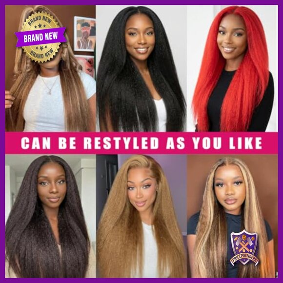 3 Bundles Kinky Straight Human Hair 18-22 Inch Brazilian Virgin Hair